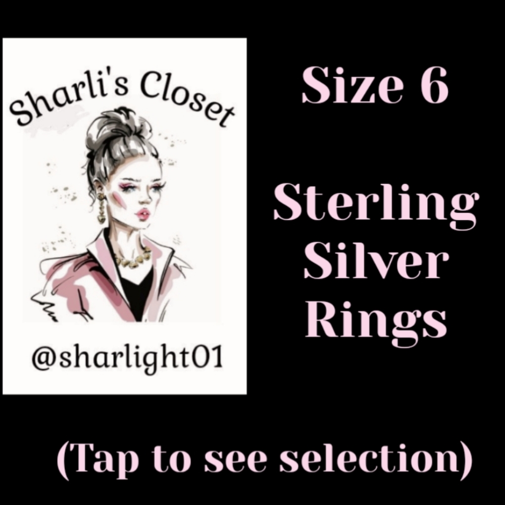 NEW Size 6 Genuine Sterling Silver Rings - Picture 2 of 9